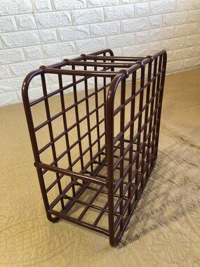 Vtg 1982 Yaffa Catch All Plastic Grid Record Rack Brown Basic Line Magazine LP